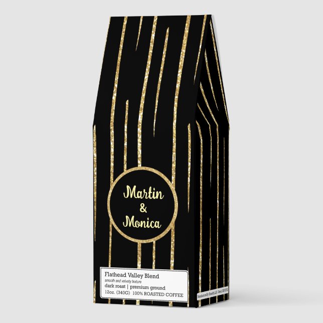 Gold Glitter &black custom name Roasted Coffee (Front)