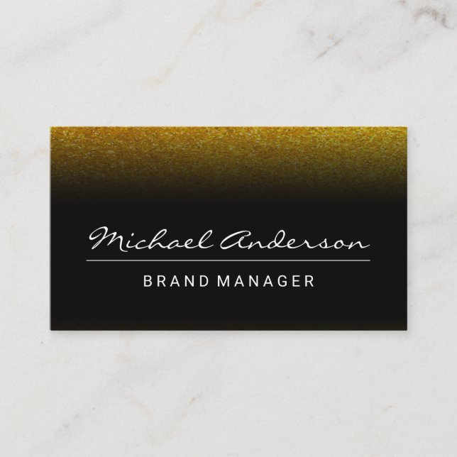 Gold Glitter | Black Fade Business Card (Front)