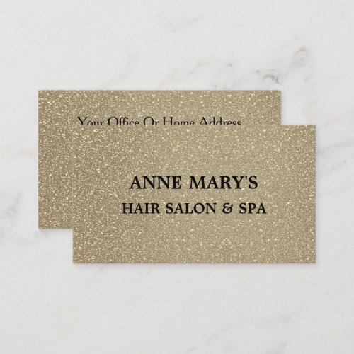 Gold Glitter Black Hair Salon Spa Modern Classy Business Card