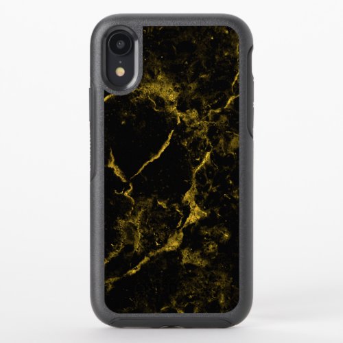 Gold Glitter Black Marble Texture OtterBox Symmetry iPhone XR Case