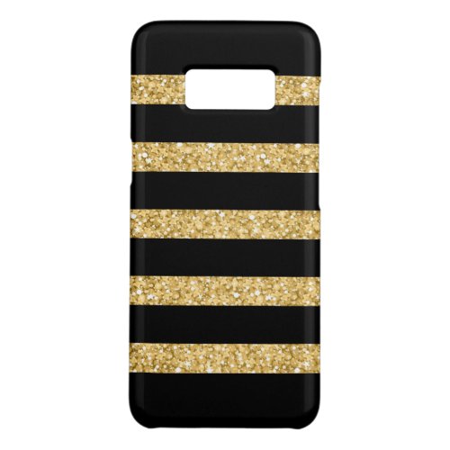 Gold Glitter Black Stripes Case_Mate Samsung Galaxy S8 Case