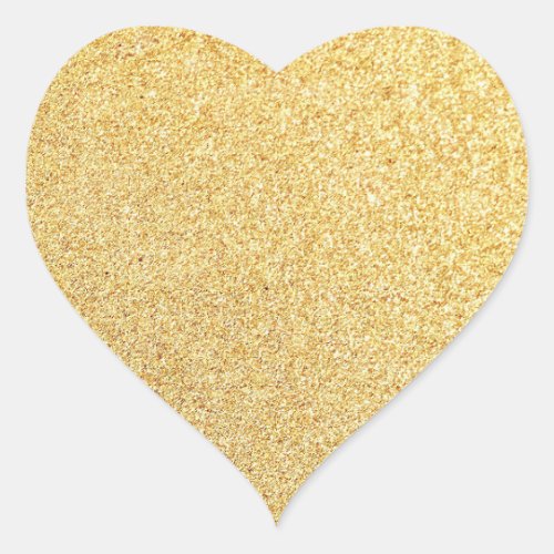 Gold Glitter Blank Template Add Your Text Modern Heart Sticker