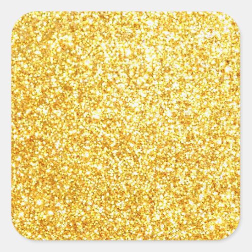 Gold Glitter Blank Template Classic Glamorous Square Sticker
