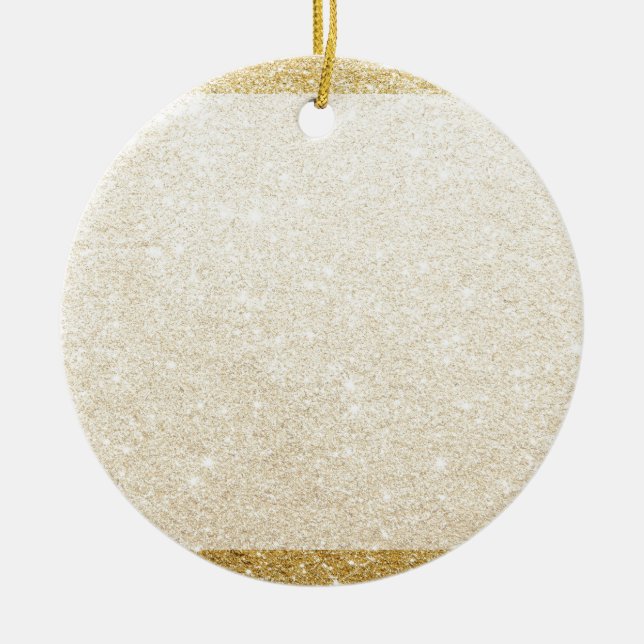 gold glitter blank template for customization ceramic ornament (Front)