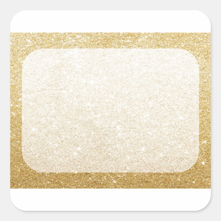 gold glitter blank template for customization square sticker | Zazzle