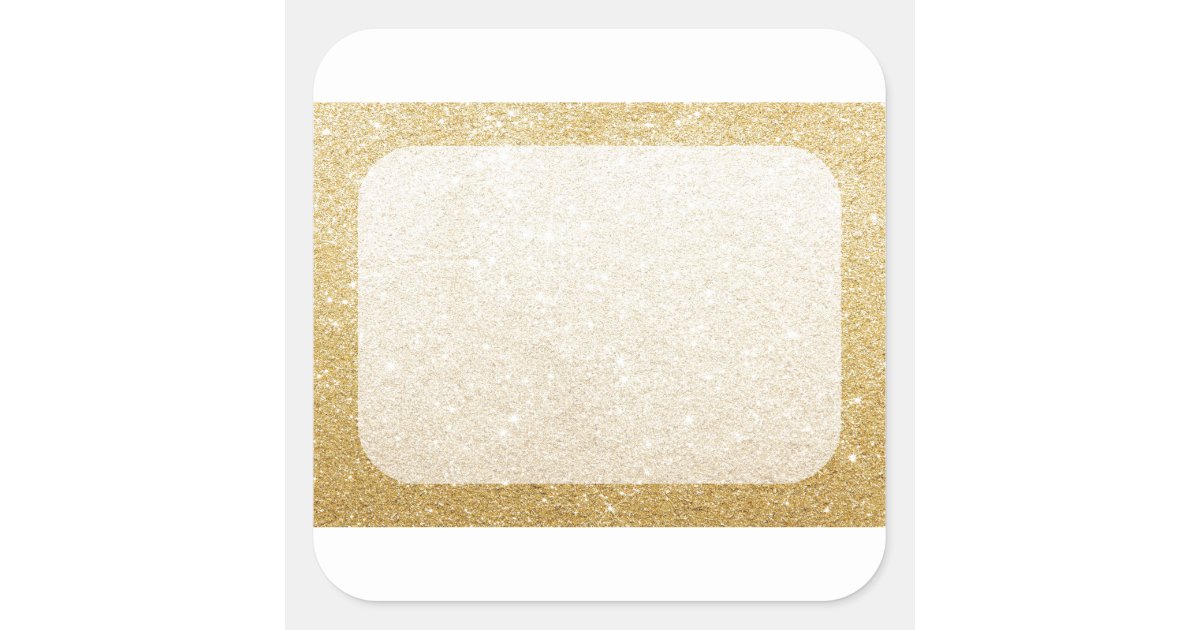 gold glitter blank template for customization square sticker | Zazzle