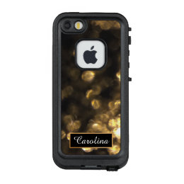 Gold Glitter Bokeh Personalized  with Name LifeProof FRĒ iPhone SE/5/5s Case