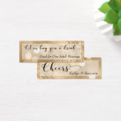 Gold Glitter Bokeh Script Mini Drink Ticket (Desk)