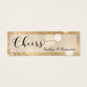 Gold Glitter Bokeh Script Mini Drink Ticket (Back)