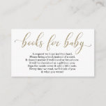 Gold Glitter Book Request - Baby Shower Invitation<br><div class="desc">Simple elegance.  Beautiful calligraphy accented with a faux gold glitter effect.  The perfect backdrop for your baby shower invitation insert,  requesting books instead of cards for the soon-to-be well-read baby on the way.</div>