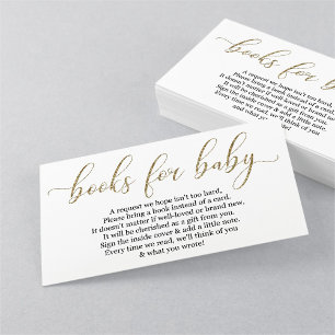 Gold Glitter Book Request - Baby Shower Invitation