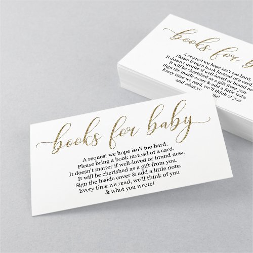 Gold Glitter Book Request _ Baby Shower Invitation