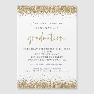 Gold Glitter Borders 2024 Graduation Invitation