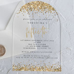 Gold Glitter Borders Fiftieth Birthday Party Acrylic Invitations<br><div class="desc">Gold Glitter Borders Fiftieth Birthday Party. A sparkly touch for your 50th celebration with this faux glitter border design! The word Fiftieth is in a stylish set script,  and easily personalise the rest of the words as required.</div>