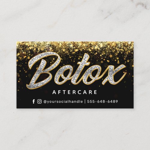 Gold Glitter Botox Aftercare Card