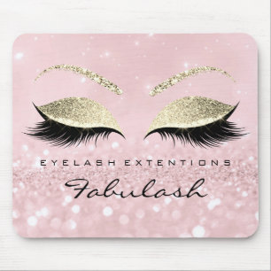 Gold Glitter Branding Beauty Studio Lashes Pink Mouse Pad