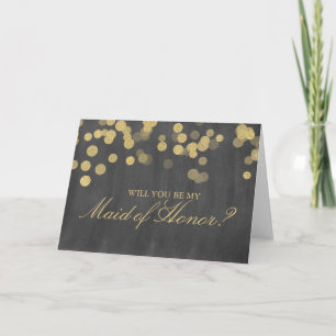 Gold Glitter Bridal Party Request Cards