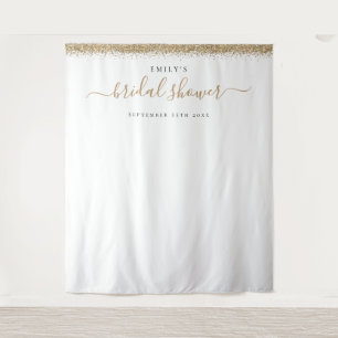Gold Glitter Bridal Shower Background for Photos Tapestry