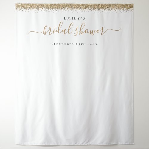 Gold Glitter Bridal Shower Background for Photos Tapestry