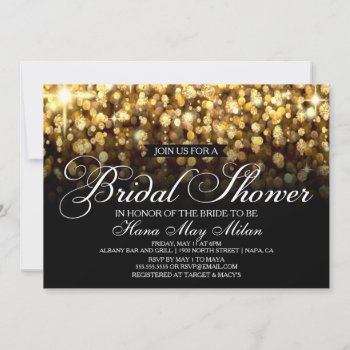 Gold Glitter Bridal Shower Invitation by SimplyInvite at Zazzle