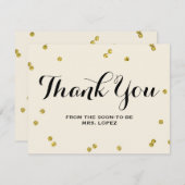 Gold Glitter | Bridal Shower Thank You Cards (Front/Back)