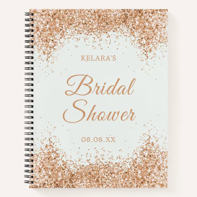 Gold Glitter Bridal Shower Wedding Notebook | Zazzle