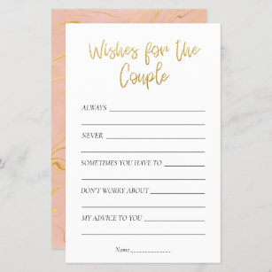 Gold Glitter Bridal Shower Wishes for the Couple