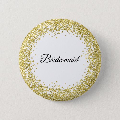 Gold Glitter Bridesmaid Button