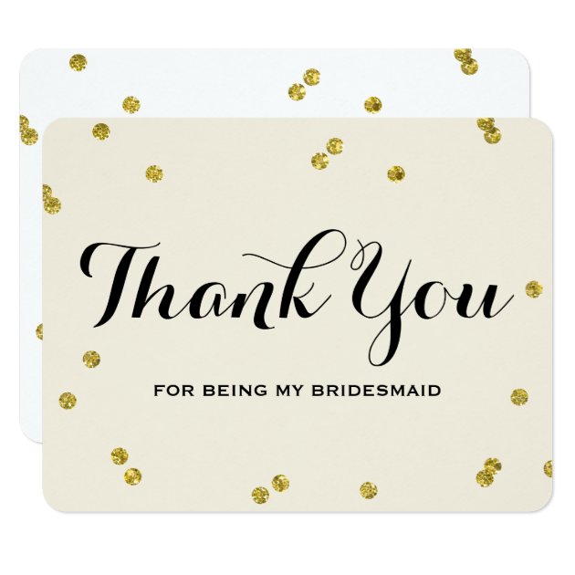 Gold Glitter | Bridesmaid Thank You Cards