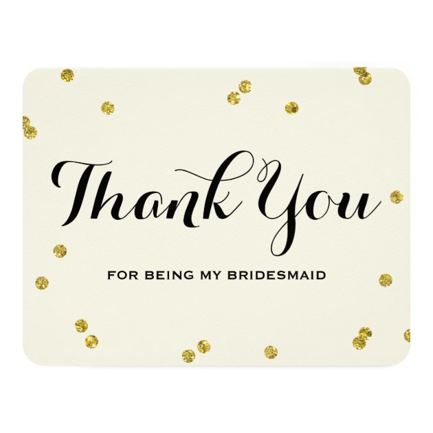 Gold Glitter | Bridesmaid Thank You Cards