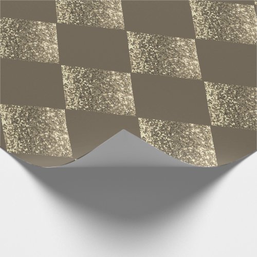 Gold Glitter Brown Abstract Chic Wrapping Paper