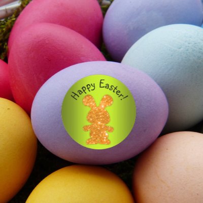 Gold Glitter Bunny Happy Easter