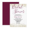 Gold Glitter Burgundy Bridal Shower Invitation
