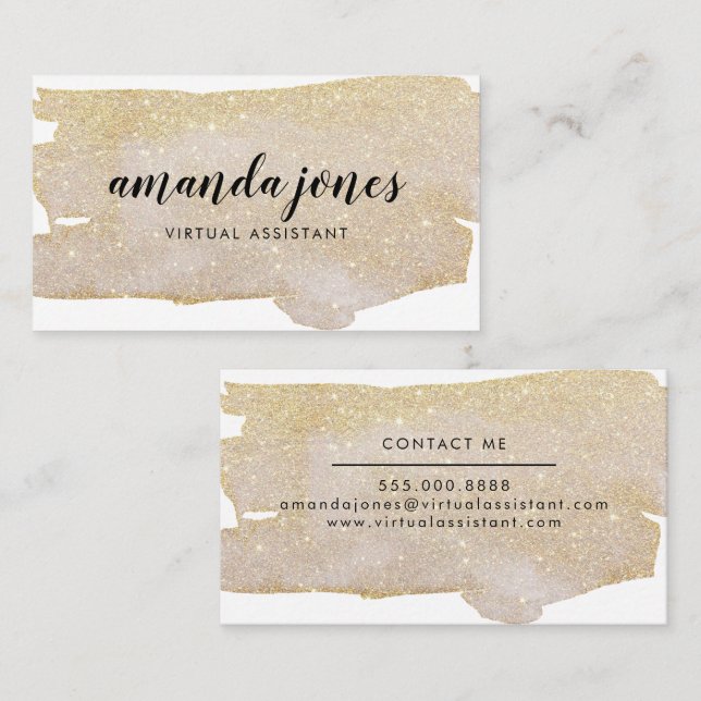 Gold Glitter Business Card (Front/Back)