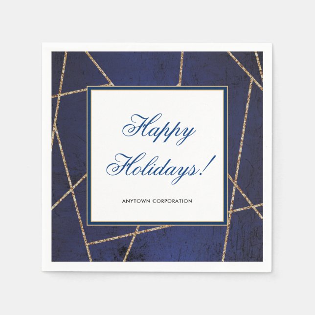 Gold Glitter Business Elegant Christmas Party Napkins (Front)