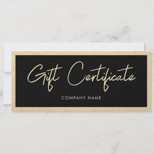Gold Glitter Business Gift Certificate Voucher
