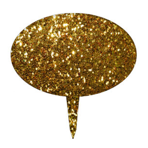 Gold Glitter Cake Topper