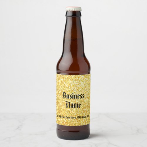 Gold Glitter Calligraphy Script Template Drink Beer Bottle Label