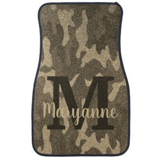 Gold Glitter Camouflage Personalized Truck Decor Car Floor Mat