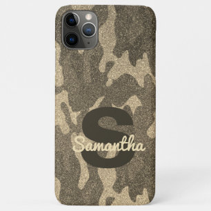 Gold Glitter Camouflage Personalized Truck Decor iPhone 11 Pro Max Case