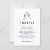 Gold Glitter Champagne Bridal Shower Thank You (Front)