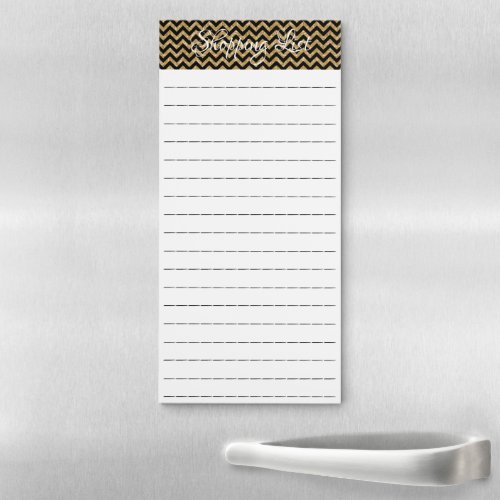 Gold Glitter Chevron Magnetic Notepad