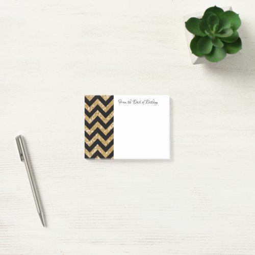 Gold Glitter Chevron Notes