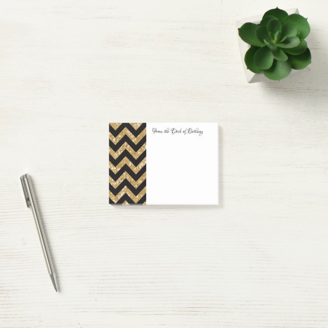 Gold Glitter Chevron Notes (Office)