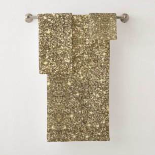 Gold Glitter Chic Glam Bath Towel Set
