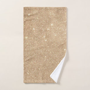 Gold Glitter Chic Glamorous Sparkles Hand Towel