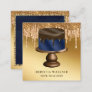 Gold Glitter Chocolate Navy Blue Cake Bakery Square Business Card