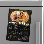 Gold Glitter Christmas Family Photo Calendar<br><div class="desc">This modern and stylish Christmas Calendar features a sleek black background with a glamorous gold glitter oval. The perfect way to wish your loved ones a Merry Christmas and a Happy New Year.</div>