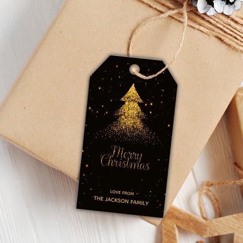 Gold Glitter Christmas Gift Tags