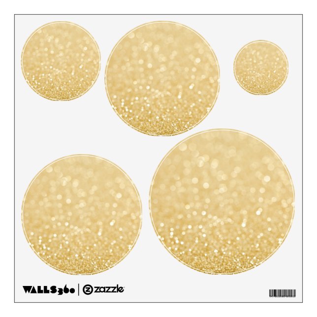 Gold Glitter Circles Dots Spots Room Wall Decals (Front)